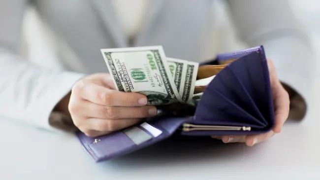 wallet with cash
